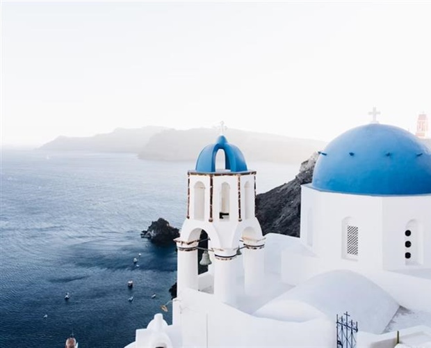 Santorini, Greece: White Villages Above the Aegean Sea